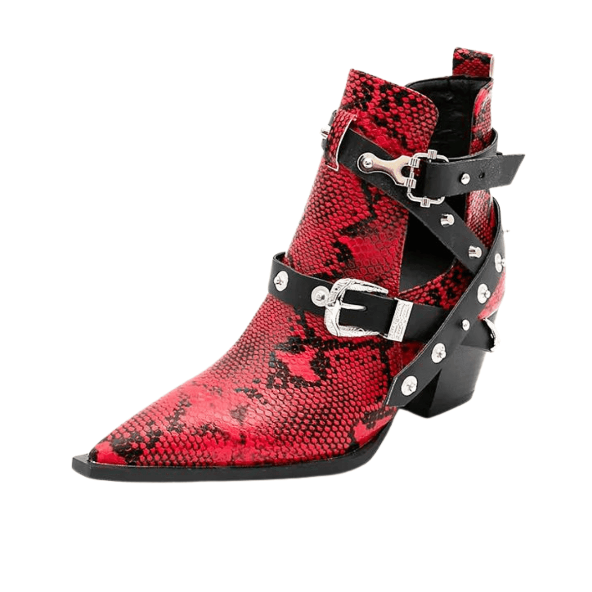 Buckled Motorcycle Western Cowboy Boots For Women -, Boots , Drestiny , Ankle Boots, Australia, Black, Blue, Boots, Canada, Dark Olive Green, Heels, New Zealand, Red, Teal, United Kingdom, United States, White, Wine Red, Yellow , Drestiny , www.shopdrestiny.com