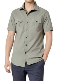 Thumbnail for Cargo Shirts For Men -, Cargo Shirt , Drestiny , Army Green, Australia, Canada, Casual Shirts, Dark Blue, Dress Shirts, Green, Khaki, L, Light Khaki, M, Navy, S, Short Sleeves, United Kingdom, United States, XL, XXL , Drestiny , www.shopdrestiny.com