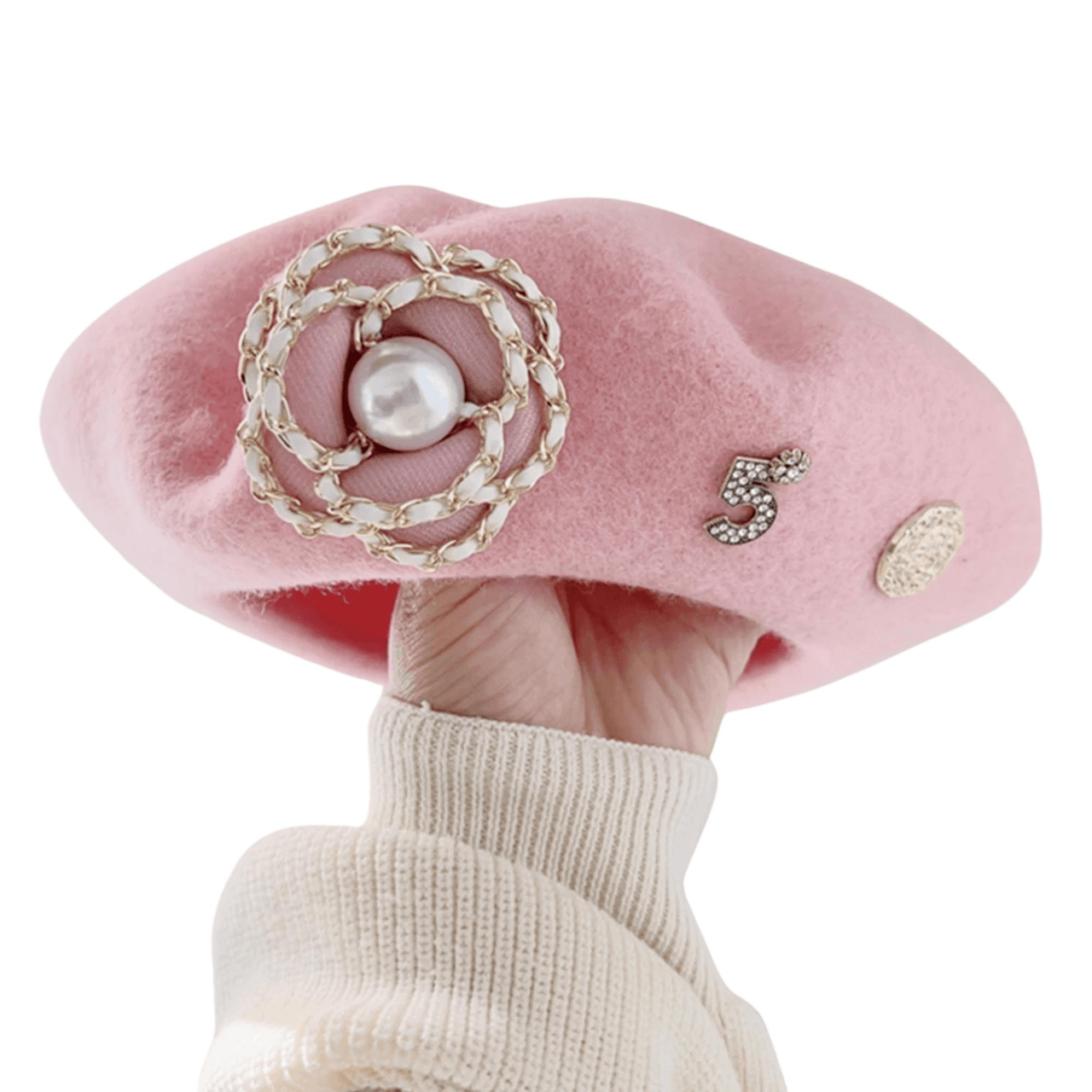 Chanel Inspired Wool Beret, Drestiny, Hats, Berets, Designer hats, Black, Beige, Pink, Gender_Women, One Size, United States, USA, Canada, Australia, New Zealand, United Kingdom, UK, Wool beret women, french style wool beret, classic style beret, Designer inspired beret, shopdrestiny.com