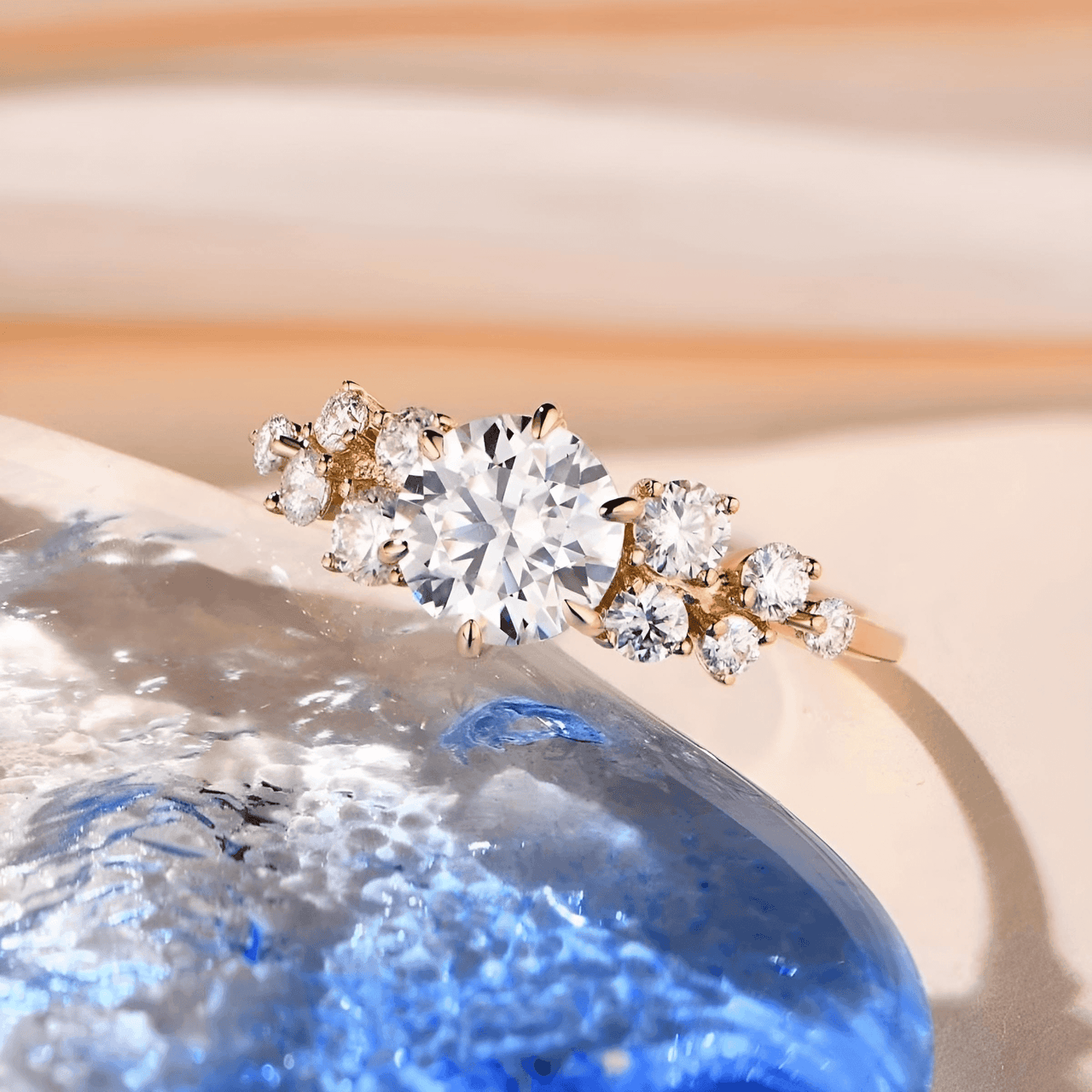 Charming 10K 14K Original Gold Moissanite Rings for Women 1CT 6.5mm Round Cut -, Rings , Drestiny , 10, 5, 6, 7, 8, 9, Australia, Canada, FR, Gold, New Zealand, Rings, Silver, United Kingdom, United States , Drestiny , www.shopdrestiny.com