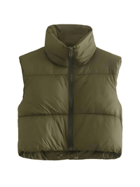 Thumbnail for Chic Women's Crop Puffer Vest - In 14 Trendy Colors! -, Coat Vest , Drestiny , Army Green, Australia, Black, Blue, Brown, Dark Brown, Deep Pink, Green, Grey, Khaki, L, M, New Zealand, Orange, Pink, Purple, Red, S, Sleeveless, United Kingdom, United States, Vests, White, XL , Drestiny , www.shopdrestiny.com