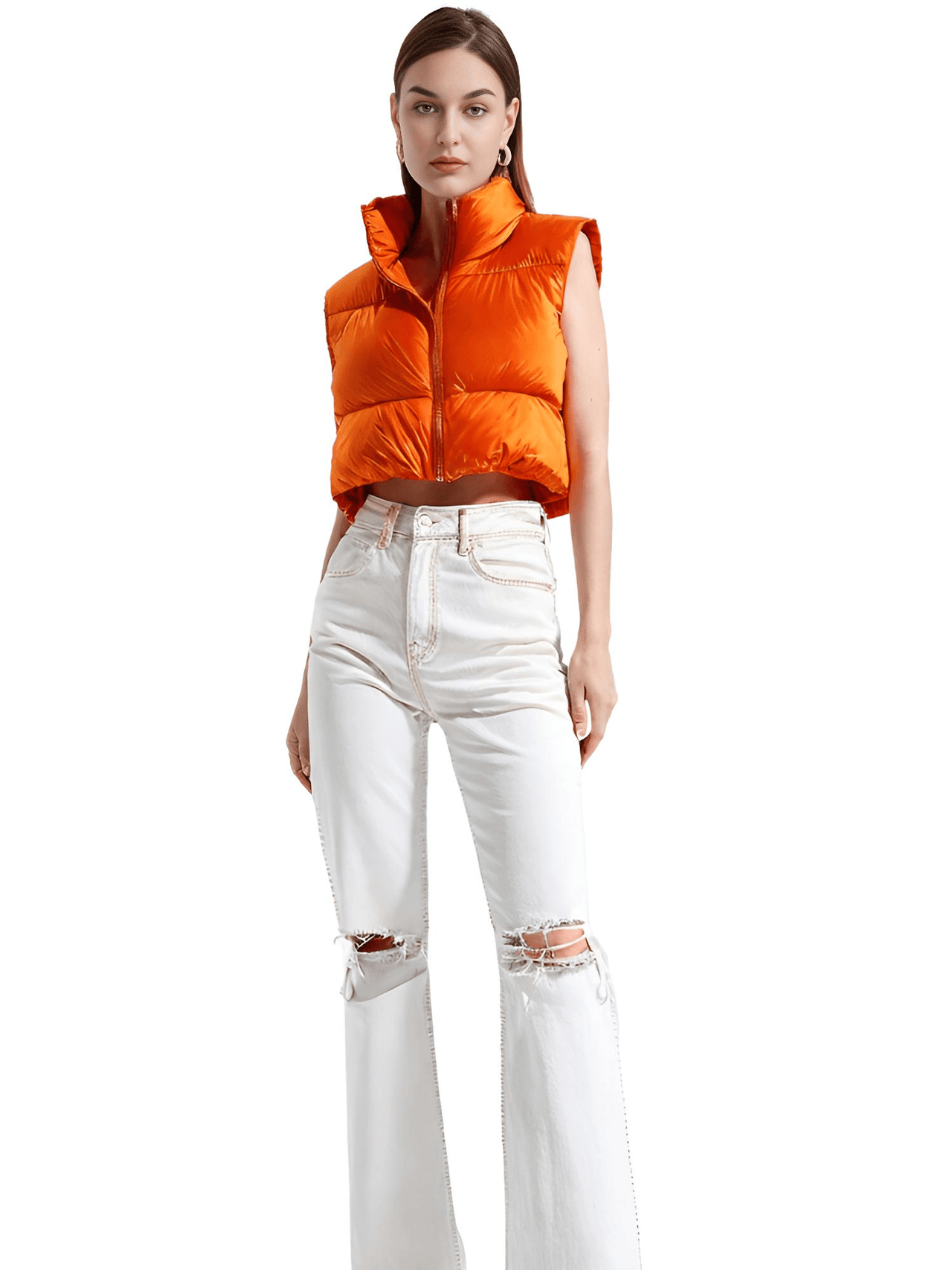 Chic Women's Crop Puffer Vest - In 14 Trendy Colors! -, Coat Vest , Drestiny , Army Green, Australia, Black, Blue, Brown, Dark Brown, Deep Pink, Green, Grey, Khaki, L, M, New Zealand, Orange, Pink, Purple, Red, S, Sleeveless, United Kingdom, United States, Vests, White, XL , Drestiny , www.shopdrestiny.com