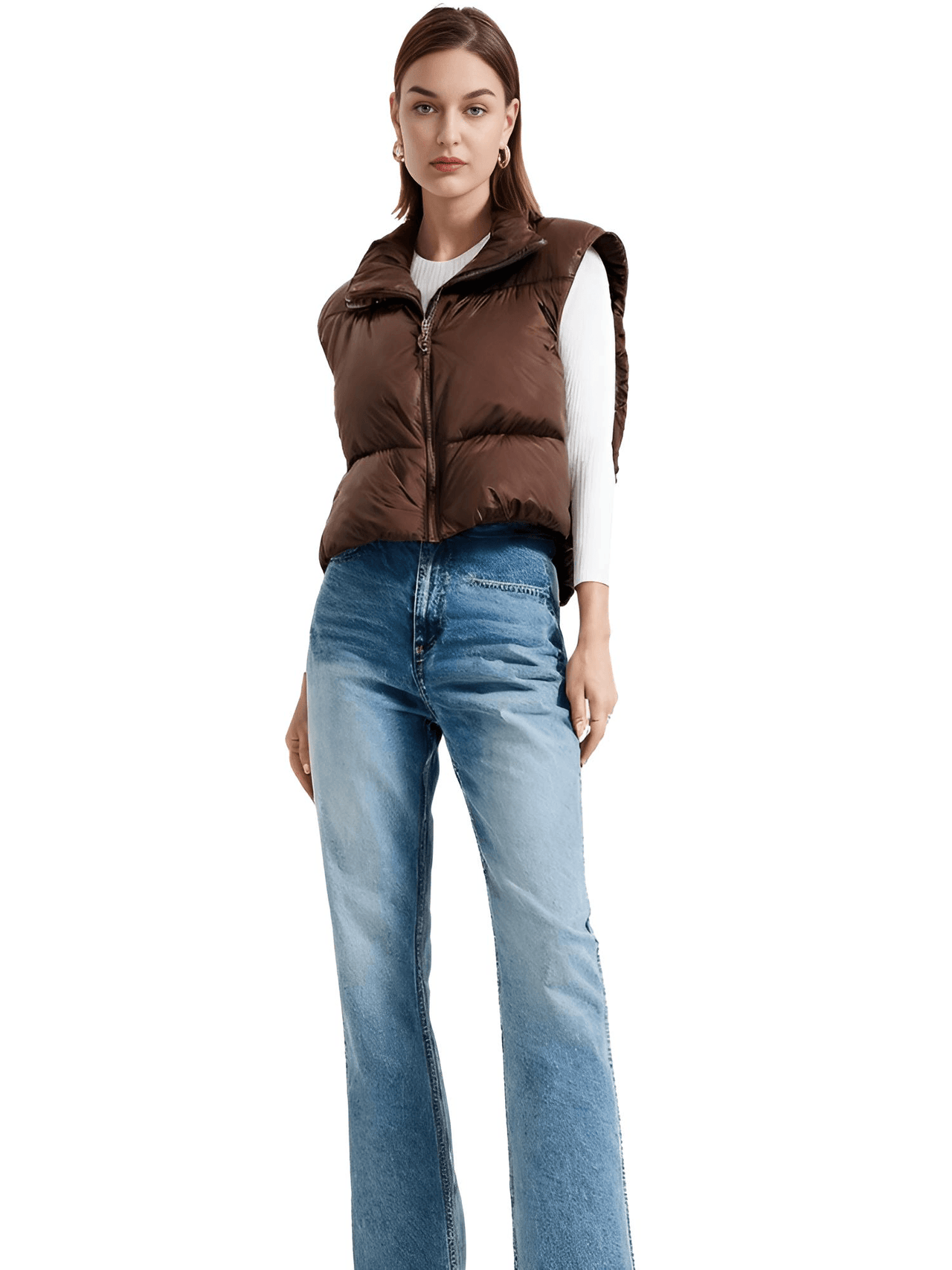 Chic Women's Crop Puffer Vest - In 14 Trendy Colors! -, Coat Vest , Drestiny , Army Green, Australia, Black, Blue, Brown, Dark Brown, Deep Pink, Green, Grey, Khaki, L, M, New Zealand, Orange, Pink, Purple, Red, S, Sleeveless, United Kingdom, United States, Vests, White, XL , Drestiny , www.shopdrestiny.com