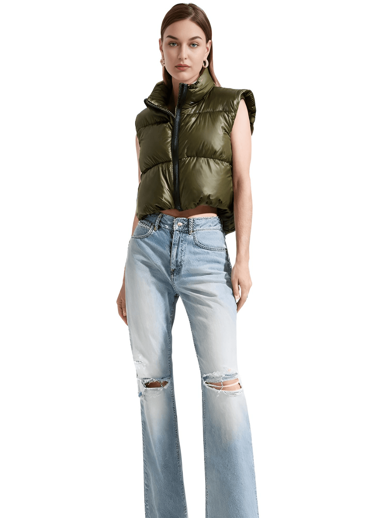 Chic Women's Crop Puffer Vest - In 14 Trendy Colors! -, Coat Vest , Drestiny , Army Green, Australia, Black, Blue, Brown, Dark Brown, Deep Pink, Green, Grey, Khaki, L, M, New Zealand, Orange, Pink, Purple, Red, S, Sleeveless, United Kingdom, United States, Vests, White, XL , Drestiny , www.shopdrestiny.com