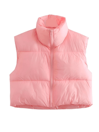 Thumbnail for Chic Women's Crop Puffer Vest - In 14 Trendy Colors! -, Coat Vest , Drestiny , Army Green, Australia, Black, Blue, Brown, Dark Brown, Deep Pink, Green, Grey, Khaki, L, M, New Zealand, Orange, Pink, Purple, Red, S, Sleeveless, United Kingdom, United States, Vests, White, XL , Drestiny , www.shopdrestiny.com