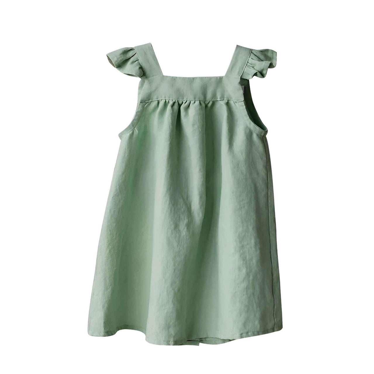 Adorable Linen Dress For Girls With Petal Sleeves -, Dress , Drestiny , 2T, 3T, 4T, 5T, 6T, Australia, Brown, Dresses, Girls, New Zealand, Orange, Short Sleeves, TD, United Kingdom, United States , Drestiny , www.shopdrestiny.com