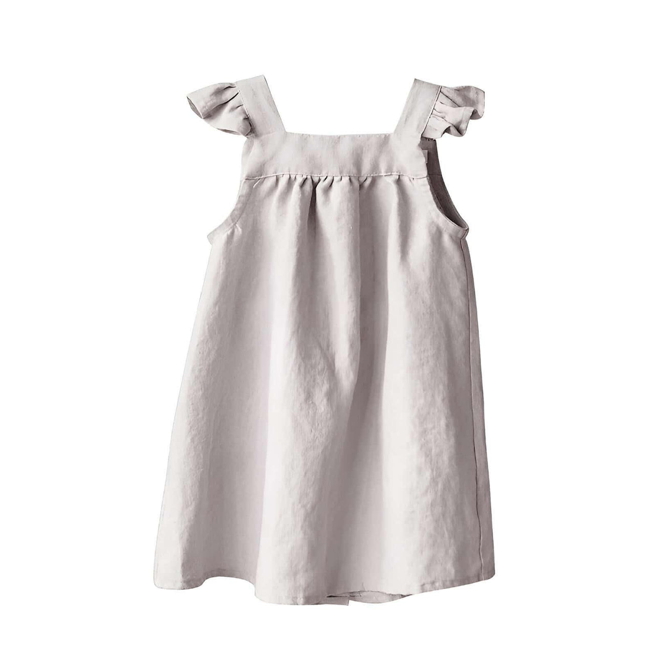 Adorable Linen Dress For Girls With Petal Sleeves -, Dress , Drestiny , 2T, 3T, 4T, 5T, 6T, Australia, Brown, Dresses, Girls, New Zealand, Orange, Short Sleeves, TD, United Kingdom, United States , Drestiny , www.shopdrestiny.com