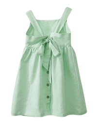 Thumbnail for Cotton And Linen Girl's Sleeveless Suspender Dress With Adjustable Shoulder Straps