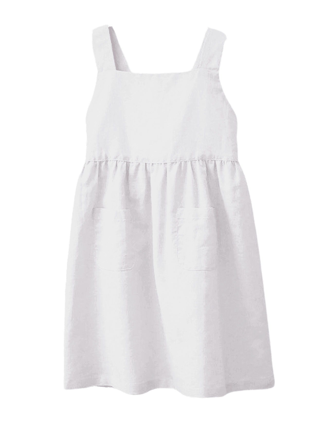 Cotton And Linen Girl's Sleeveless Suspender Dress With Adjustable Shoulder Straps