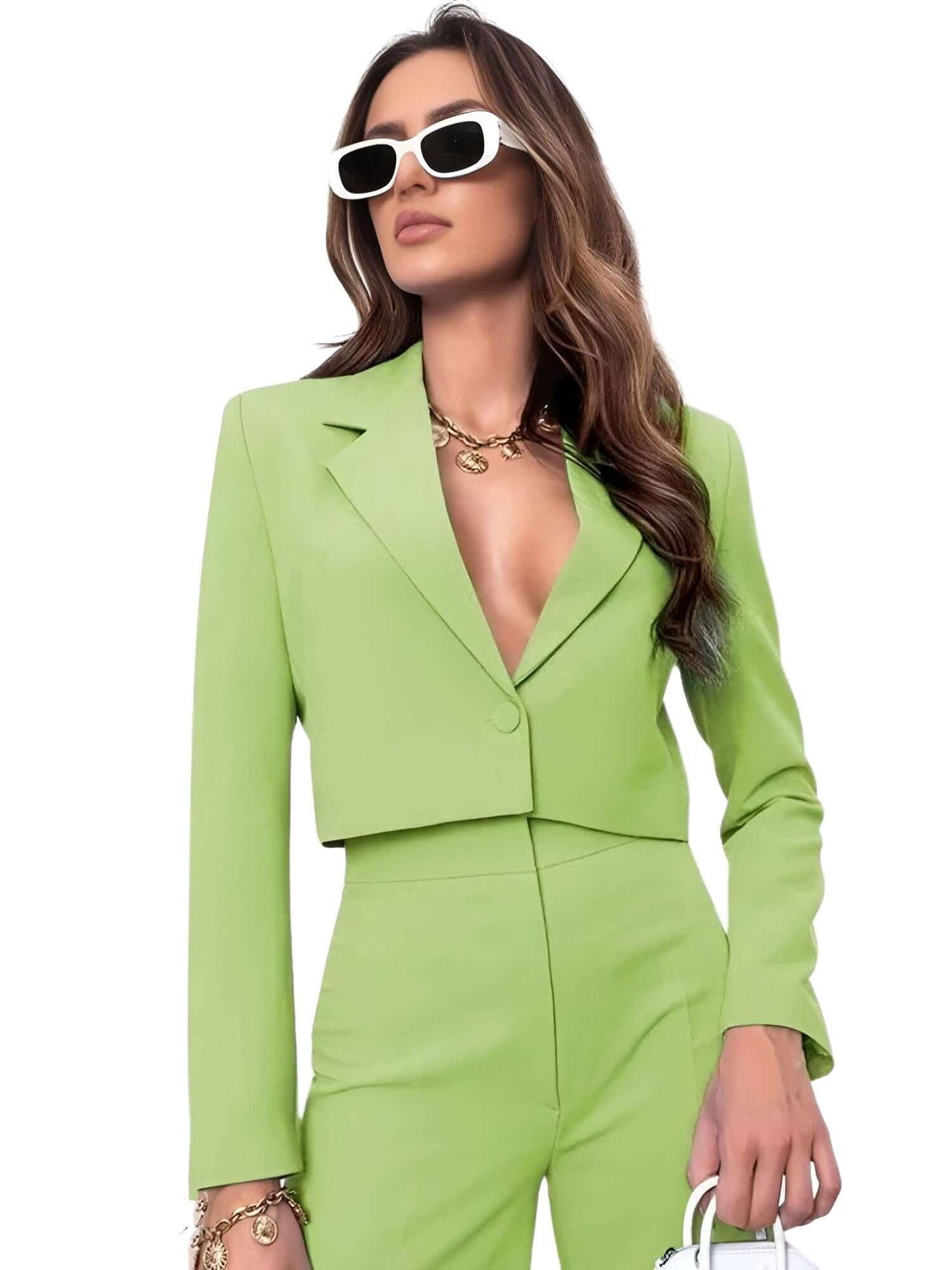 Cropped Blazer and Wide Leg Pants High Waisted 2-Piece Sets For Women -, Pant Sets , Drestiny , Australia, Blazers, Casual Pants, Casual Shirts, Crop Tops, Deep Pink, Dress Pants, Dress Shirts, Green, L, Light Blue, Long Sleeves, M, Navy, New Zealand, Pant Sets, Pant Suits, Pink, S, Sets, Teal, United Kingdom, United States, XL, XXL , Drestiny , www.shopdrestiny.com