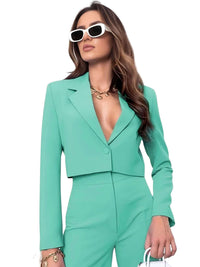 Thumbnail for Cropped Blazer and Wide Leg Pants High Waisted 2-Piece Sets For Women -, Pant Sets , Drestiny , Australia, Blazers, Casual Pants, Casual Shirts, Crop Tops, Deep Pink, Dress Pants, Dress Shirts, Green, L, Light Blue, Long Sleeves, M, Navy, New Zealand, Pant Sets, Pant Suits, Pink, S, Sets, Teal, United Kingdom, United States, XL, XXL , Drestiny , www.shopdrestiny.com