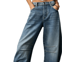 Thumbnail for Cropped Jeans for Women Y2K Aesthetic Solid Color Low Waist Baggy Denim Trousers -, , Drestiny , Australia, Black, Blue, Brown, Casual Pants, Jeans, L, Light Blue, Light Brown, M, New Zealand, Off White, S, Tan, United Kingdom, United States, White, XL , Drestiny , www.shopdrestiny.com