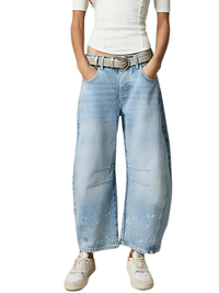 Thumbnail for Cropped Jeans for Women Y2K Aesthetic Solid Color Low Waist Baggy Denim Trousers -, , Drestiny , Australia, Black, Blue, Brown, Casual Pants, Jeans, L, Light Blue, Light Brown, M, New Zealand, Off White, S, Tan, United Kingdom, United States, White, XL , Drestiny , www.shopdrestiny.com