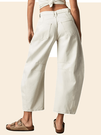 Thumbnail for Cropped Jeans for Women Y2K Aesthetic Solid Color Low Waist Baggy Denim Trousers -, , Drestiny , Australia, Black, Blue, Brown, Casual Pants, Jeans, L, Light Blue, Light Brown, M, New Zealand, Off White, S, Tan, United Kingdom, United States, White, XL , Drestiny , www.shopdrestiny.com