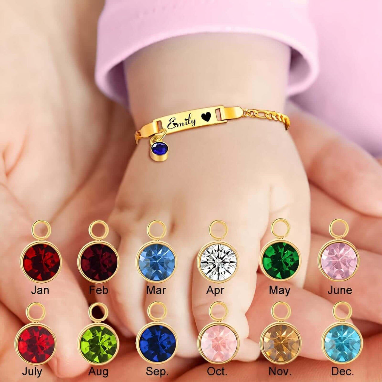 Customized Birthstone Bracelet for Baby -, Baby & Toddler Clothing Accessories , Drestiny , Australia, Boys, Bracelets, Canada, Girls, Gold, New Zealand, United Kingdom, United States , Drestiny , www.shopdrestiny.com