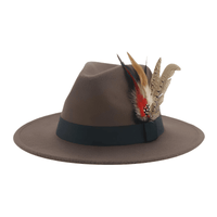 Thumbnail for Fedora With Feather and Band Detailing For Men & Women -, Fedora , Drestiny , Army Green, Australia, Black, Blue, Canada, Chocolate, Dark Blue, Dark Brown, Dark Green, Dark Orange, Deep Pink, Gender_Men, Gender_Women, Green, Hats, Khaki, Lavender, Light Blue, Light Green, Light Purple, New Zealand, Olive Green, Orange, Pink, Purple, Tomato, United Kingdom, United States, White, Wine Red, Yellow , Drestiny , www.shopdrestiny.com