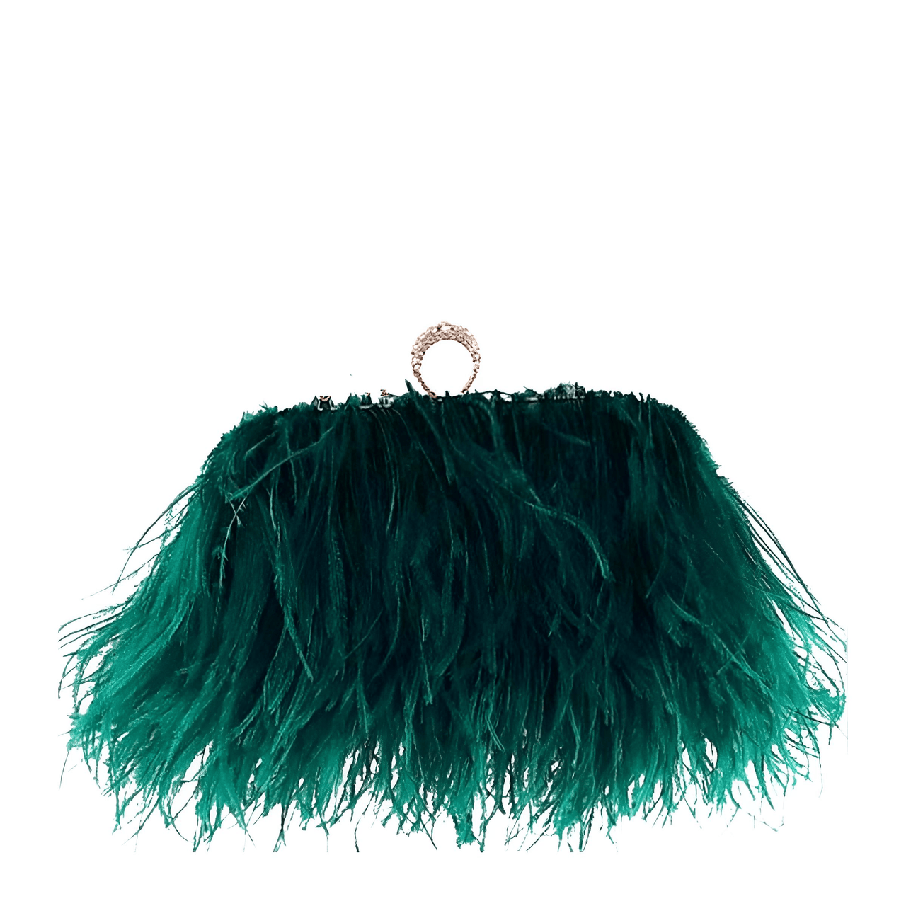 Ostrich Feather Clutch With Removable Shoulder Strap & Satin Interior -, Clutch , Drestiny , Australia, Canada, Champagne, Clutches, Dark Green, Dark Pink, FR, Gold, Green, Handbags, Pink, Purses, Red, United Kingdom, United States, White , Drestiny , www.shopdrestiny.com