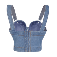 Thumbnail for Women's Denim Bustier Crop Tops - 13 Styles! -, Bustier , Drestiny , Australia, Black, Blue, Canada, Casual Shirts, Corsets, Crop Tops, FR, Gold, L, Light Blue, M, New Zealand, Pink, Red, S, Silver, Sleeveless, United Kingdom, United States, White, XL, XS , Drestiny , www.shopdrestiny.com