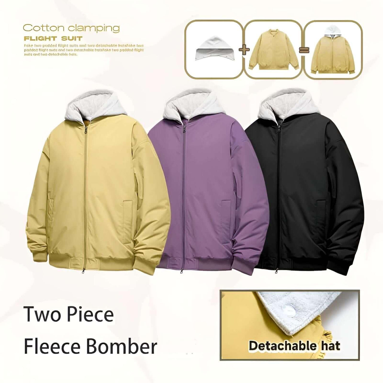 Detachable Hooded Bomber Coats For Men and Women -, Bomber Jackets , Drestiny , Australia, Black, Bomber Jackets, Coats, FR, Jackets, L, M, New Zealand, Purple, S, United Kingdom, United States, XL, Yellow , Drestiny , www.shopdrestiny.com