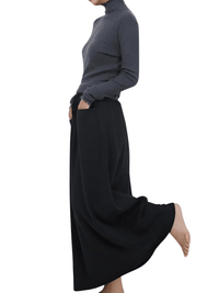 Thumbnail for High Waist Cashmere Wool Long Skirt With Pockets -, Skirts , Drestiny , Australia, Black, Brown, Camel, Canada, Coffee, Dark Brown, L, M, New Zealand, Off White, Skirts, United Kingdom, United States , Drestiny , www.shopdrestiny.com