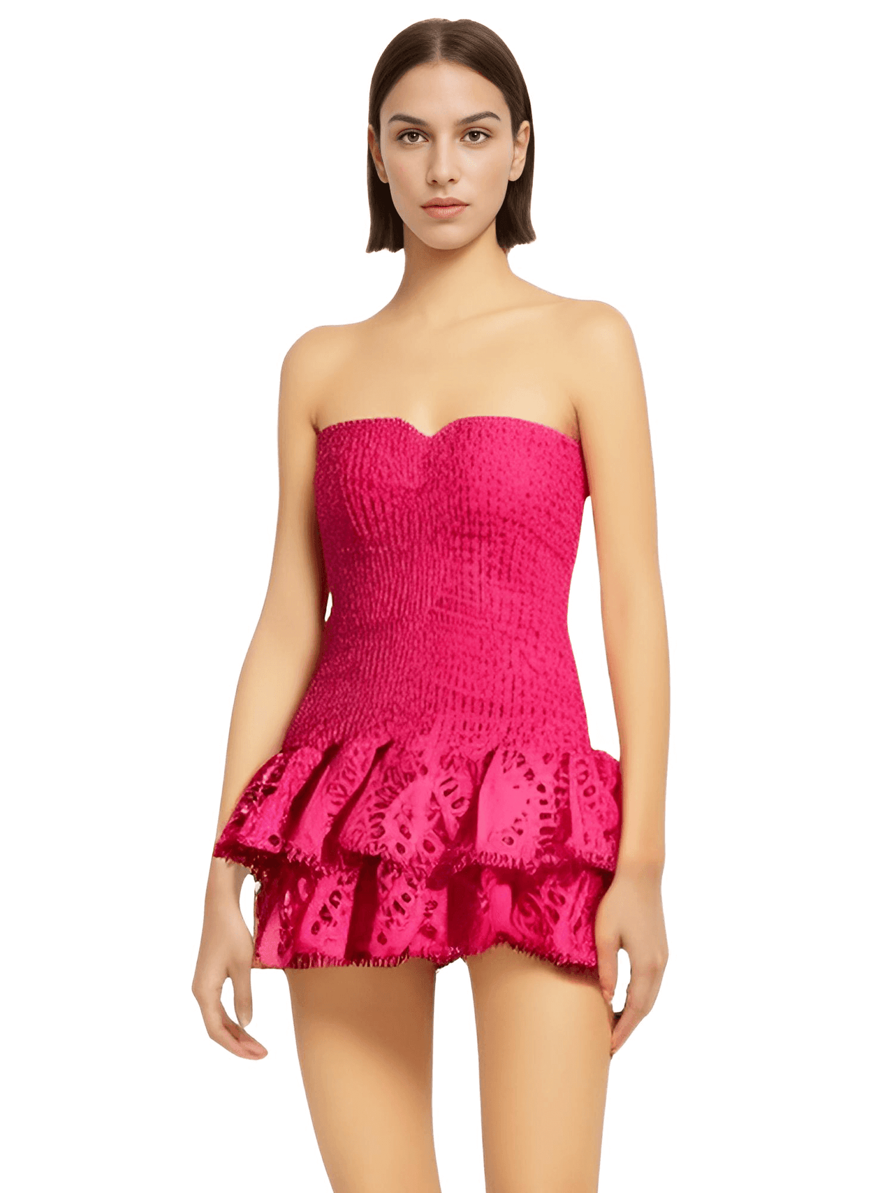 Ruffle Strapless Dresses For Women -, Dresses , Drestiny , Australia, Black, Blue, Canada, Deep Pink, Green, L, M, Mini Dresses, New Zealand, Pink, Purple, Red, S, Sleeveless, Strapless, United Kingdom, United States, White, Yellow , Drestiny , www.shopdrestiny.com