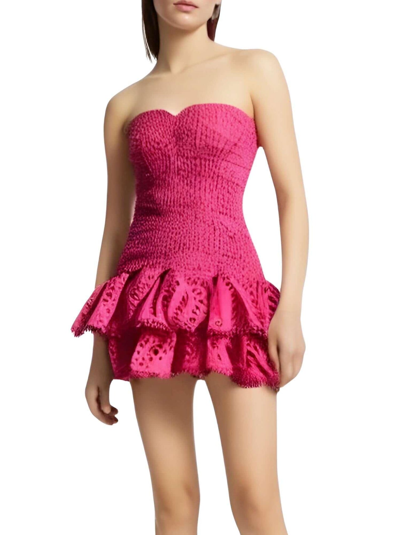 Ruffle Strapless Dresses For Women -, Dresses , Drestiny , Australia, Black, Blue, Canada, Deep Pink, Green, L, M, Mini Dresses, New Zealand, Pink, Purple, Red, S, Sleeveless, Strapless, United Kingdom, United States, White, Yellow , Drestiny , www.shopdrestiny.com