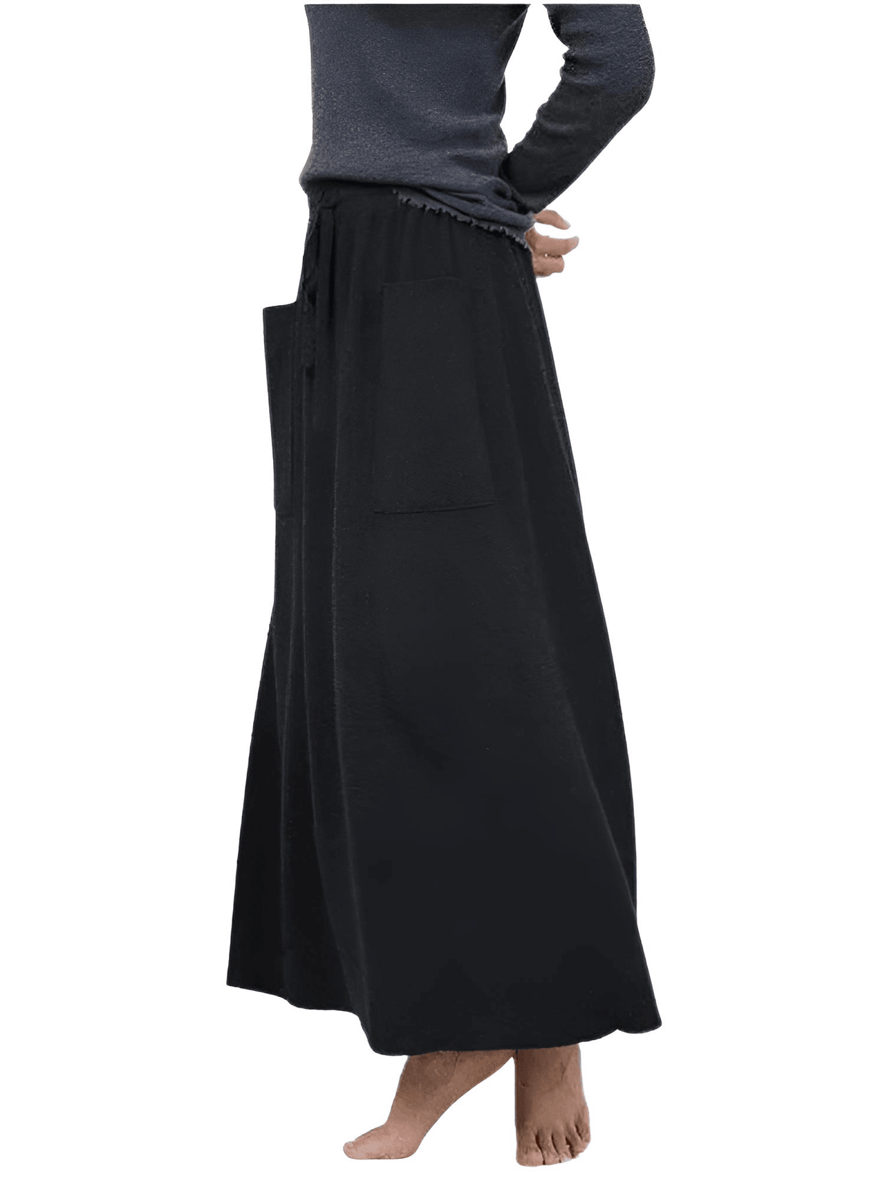 100% Cashmere Wool High Waist Long Skirt With Pockets -, Skirts , Drestiny , Australia, Black, Brown, Camel, Canada, Coffee, Dark Brown, L, M, New Zealand, Off White, Skirts, United Kingdom, United States , Drestiny , www.shopdrestiny.com