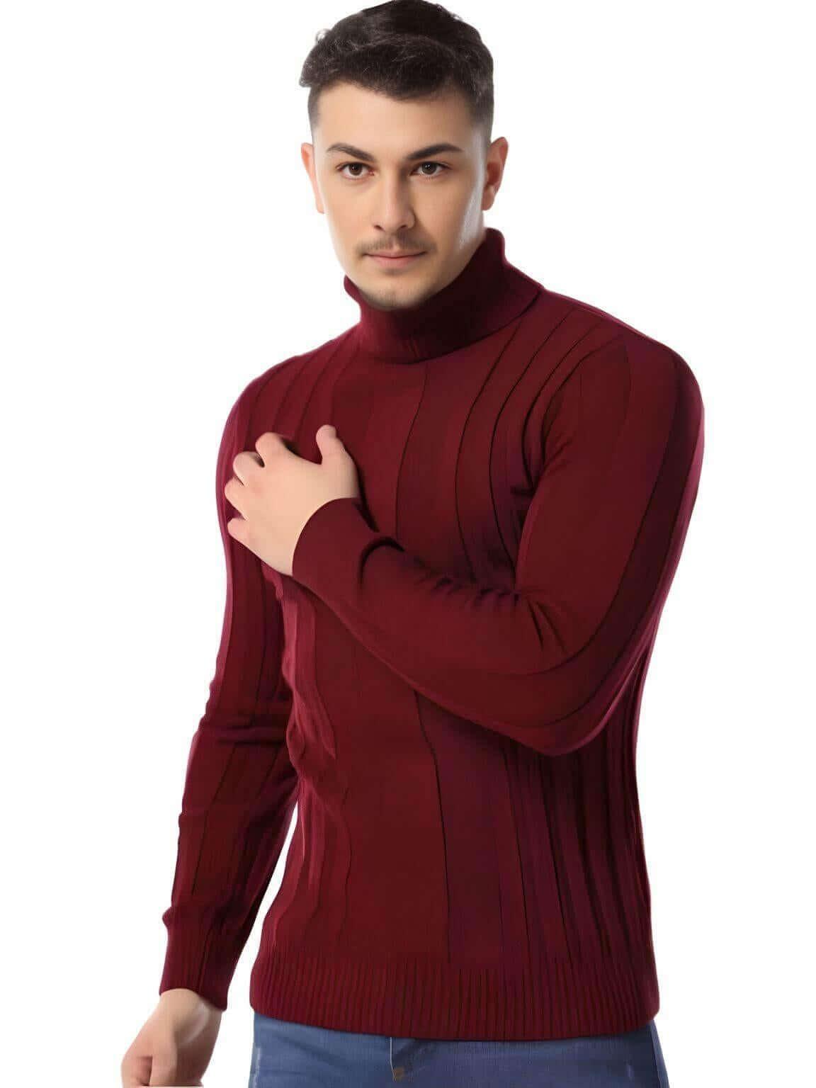 Men's Slim Fit Pullover Turtleneck -, Turtlenecks , Drestiny , Australia, Black, Brown, Casual Shirts, Dark Grey, Dark Red, Dress Shirts, Gold, Grey, L, Long Sleeves, M, New Zealand, Orange, Pullovers, S, Turtlenecks, United Kingdom, United States, XL, XXL , Drestiny , www.shopdrestiny.com