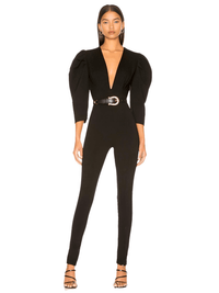 Thumbnail for Deep V Puff Sleeve Black Bandage Jumpsuit For Women -, Jumpsuit , Drestiny , Australia, Black, Canada, FR, Jumpsuits, L, Long Sleeves, M, New Zealand, S, United Kingdom, United States, XL, XS , Drestiny , www.shopdrestiny.com