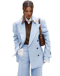 Thumbnail for Women's Suit 2-Piece Business Blazer & Pants Set -, Suits , Drestiny , Australia, Beige, Black, Blazers, Blue, Brown, Canada, Claret, Dark Blue, Dark Grey, Dress Pants, Fuchsia, L, Light Blue, M, Navy, New Zealand, Pant Sets, Pant Suits, Pink, Purple, Royal Blue, S, Suits, United Kingdom, United States, White, XL, XS, XXL, XXXL , Drestiny , www.shopdrestiny.com