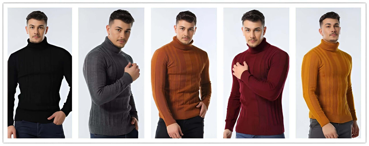 Men's Slim Fit Pullover Turtleneck -, Turtlenecks , Drestiny , Australia, Black, Brown, Casual Shirts, Dark Grey, Dark Red, Dress Shirts, Gold, Grey, L, Long Sleeves, M, New Zealand, Orange, Pullovers, S, Turtlenecks, United Kingdom, United States, XL, XXL , Drestiny , www.shopdrestiny.com