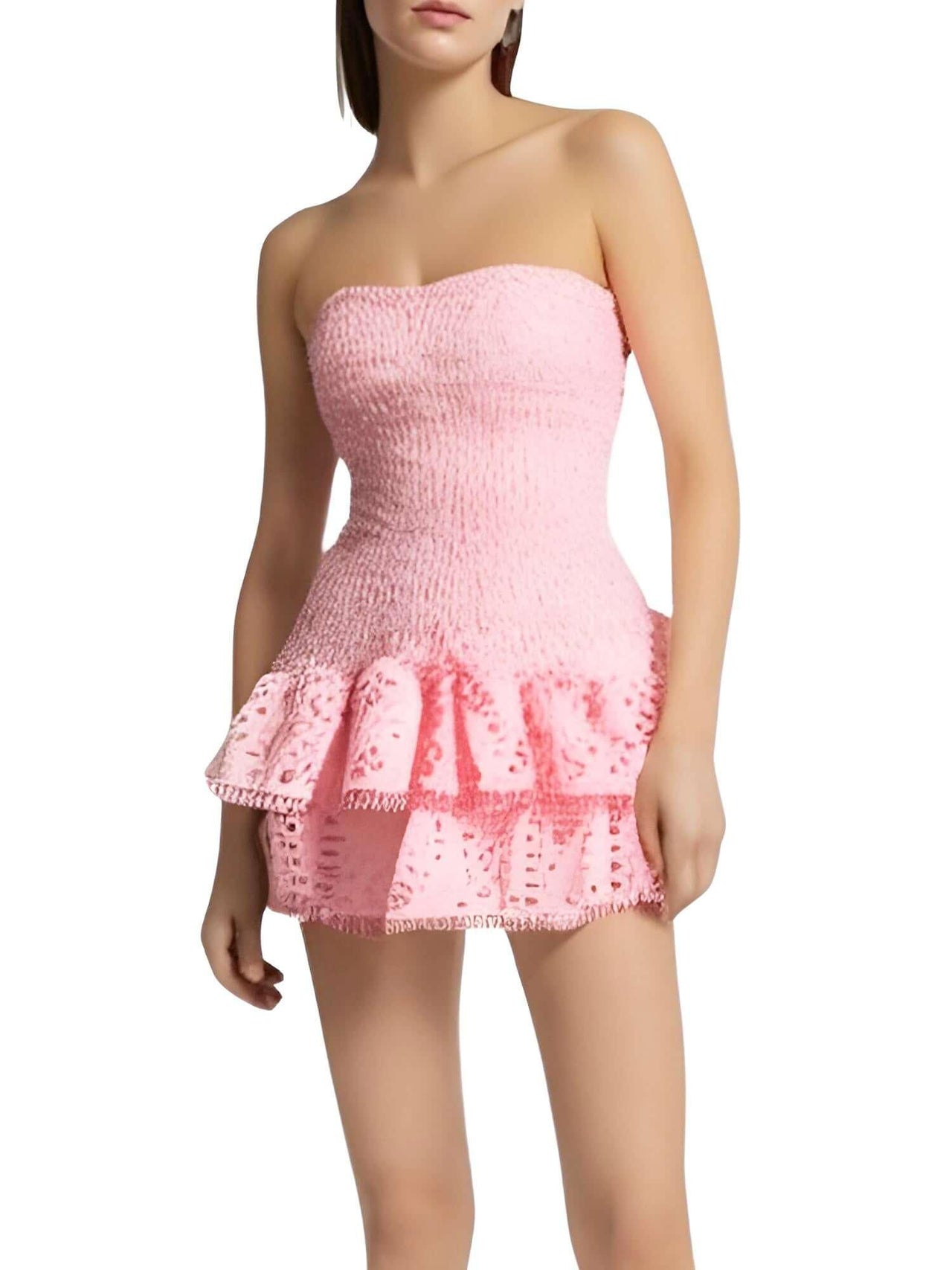 Ruffle Strapless Dresses For Women -, Dresses , Drestiny , Australia, Black, Blue, Canada, Deep Pink, Green, L, M, Mini Dresses, New Zealand, Pink, Purple, Red, S, Sleeveless, Strapless, United Kingdom, United States, White, Yellow , Drestiny , www.shopdrestiny.com