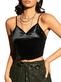 Thumbnail for Sexy Butterfly Black Velvet Cami Top For Women -, Camisoles , Drestiny , Australia, Black, Camisoles, Canada, Casual Shirts, Crop Tops, Gender_Women, L, M, New Zealand, S, Sleeveless, United Kingdom, United States , Drestiny , www.shopdrestiny.com