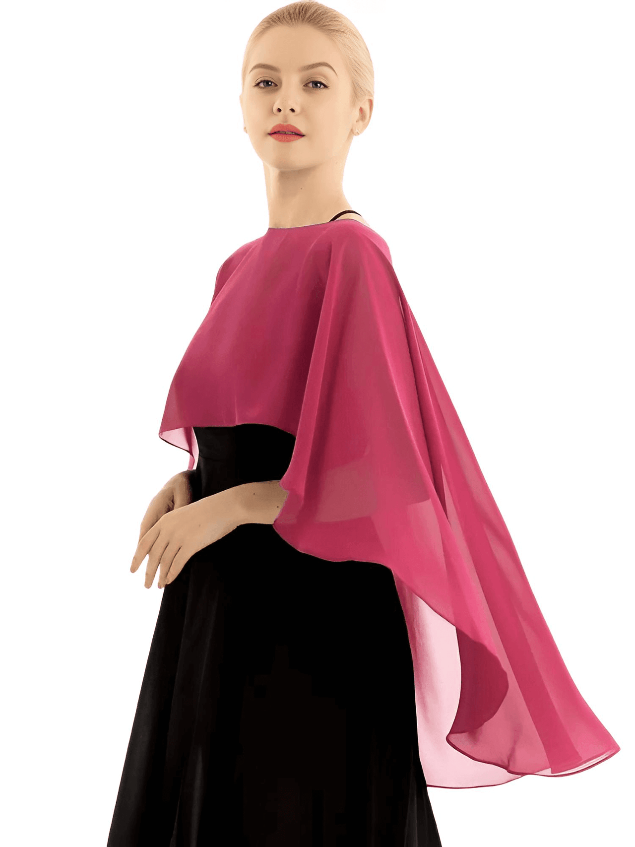 Soft Lightweight Chiffon High Low Shawls For Women -, Bolero , Drestiny , Australia, Black, Blue, Boleros, Burgundy, Canada, Champagne, Dark Green, Deep Pink, Dress Shirts, Grey, Light Purple, Mint, Navy, New Zealand, Pink, Purple, Red, Shrugs, United Kingdom, United States, White , Drestiny , www.shopdrestiny.com