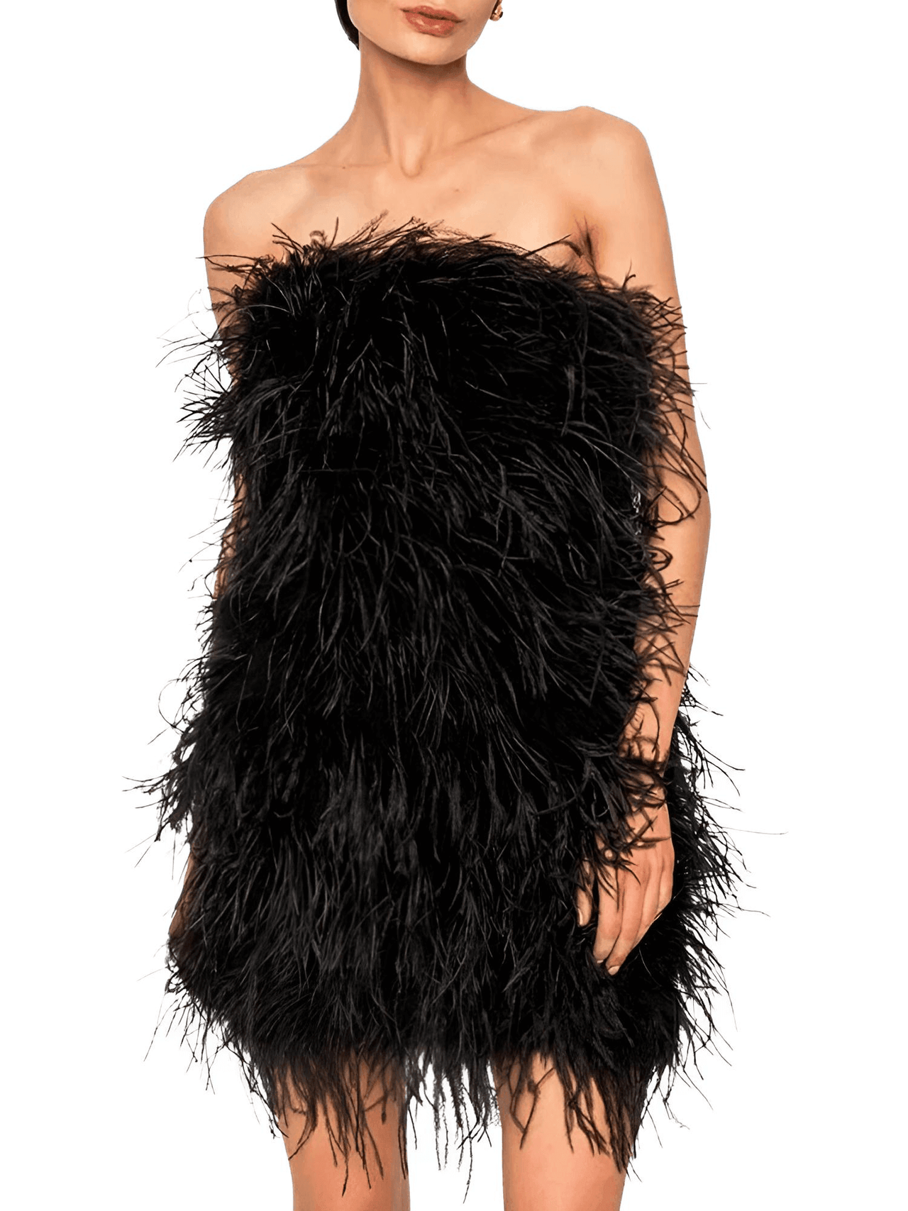 Elegant 100% Ostrich Feather Mini Dresses - In 11 Colors! -, Dress , Drestiny , 4XL, 5XL, Australia, Beige, Black, Canada, Coral, Deep Pink, Dusty Pink, Grey, L, Light Purple, M, Mini Dresses, Mint, New Zealand, Orange, Red, Royal Blue, S, Sleeveless, Strapless, United Kingdom, United States, White, XL, XXL, XXXL , Drestiny , www.shopdrestiny.com