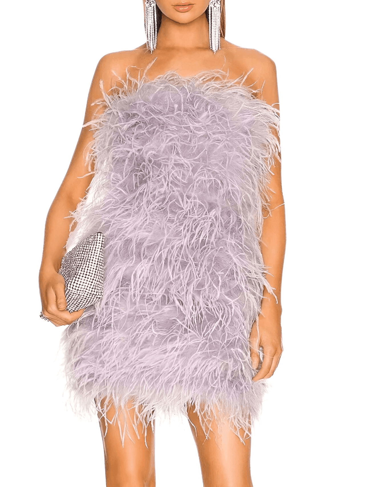 Elegant 100% Ostrich Feather Mini Dresses - In 11 Colors! -, Dress , Drestiny , 4XL, 5XL, Australia, Beige, Black, Canada, Coral, Deep Pink, Dusty Pink, Grey, L, Light Purple, M, Mini Dresses, Mint, New Zealand, Orange, Red, Royal Blue, S, Sleeveless, Strapless, United Kingdom, United States, White, XL, XXL, XXXL , Drestiny , www.shopdrestiny.com