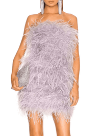 Thumbnail for Elegant 100% Ostrich Feather Mini Dresses - In 11 Colors! -, Dress , Drestiny , 4XL, 5XL, Australia, Beige, Black, Canada, Coral, Deep Pink, Dusty Pink, Grey, L, Light Purple, M, Mini Dresses, Mint, New Zealand, Orange, Red, Royal Blue, S, Sleeveless, Strapless, United Kingdom, United States, White, XL, XXL, XXXL , Drestiny , www.shopdrestiny.com