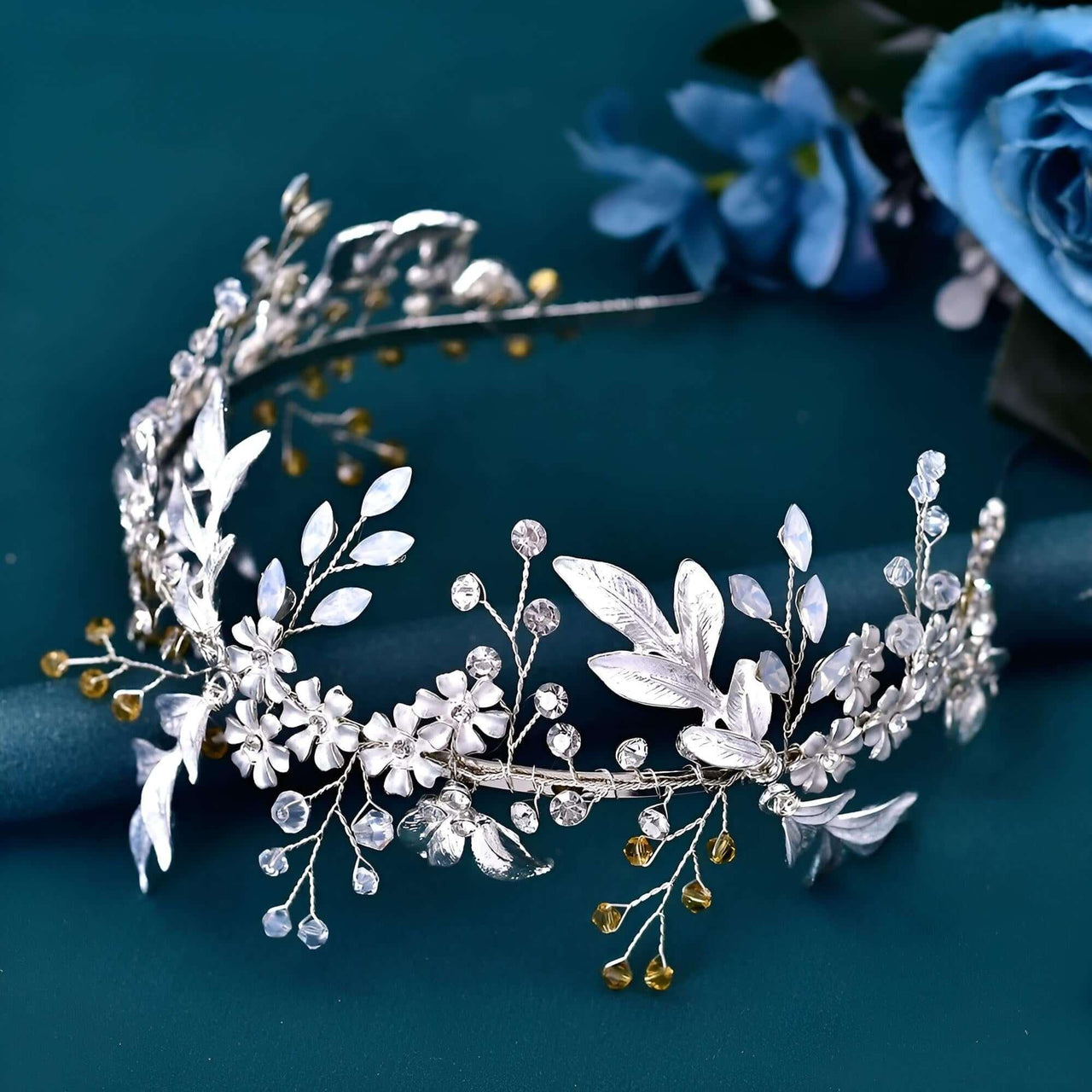 Elegant Crystal Floral Headdresses -, Hair Accessories , Drestiny , Australia, Canada, Gold, Hair Accessories, Hair Combs, Hairbands, Headbands, New Zealand, Silver, United Kingdom, United States , Drestiny , www.shopdrestiny.com