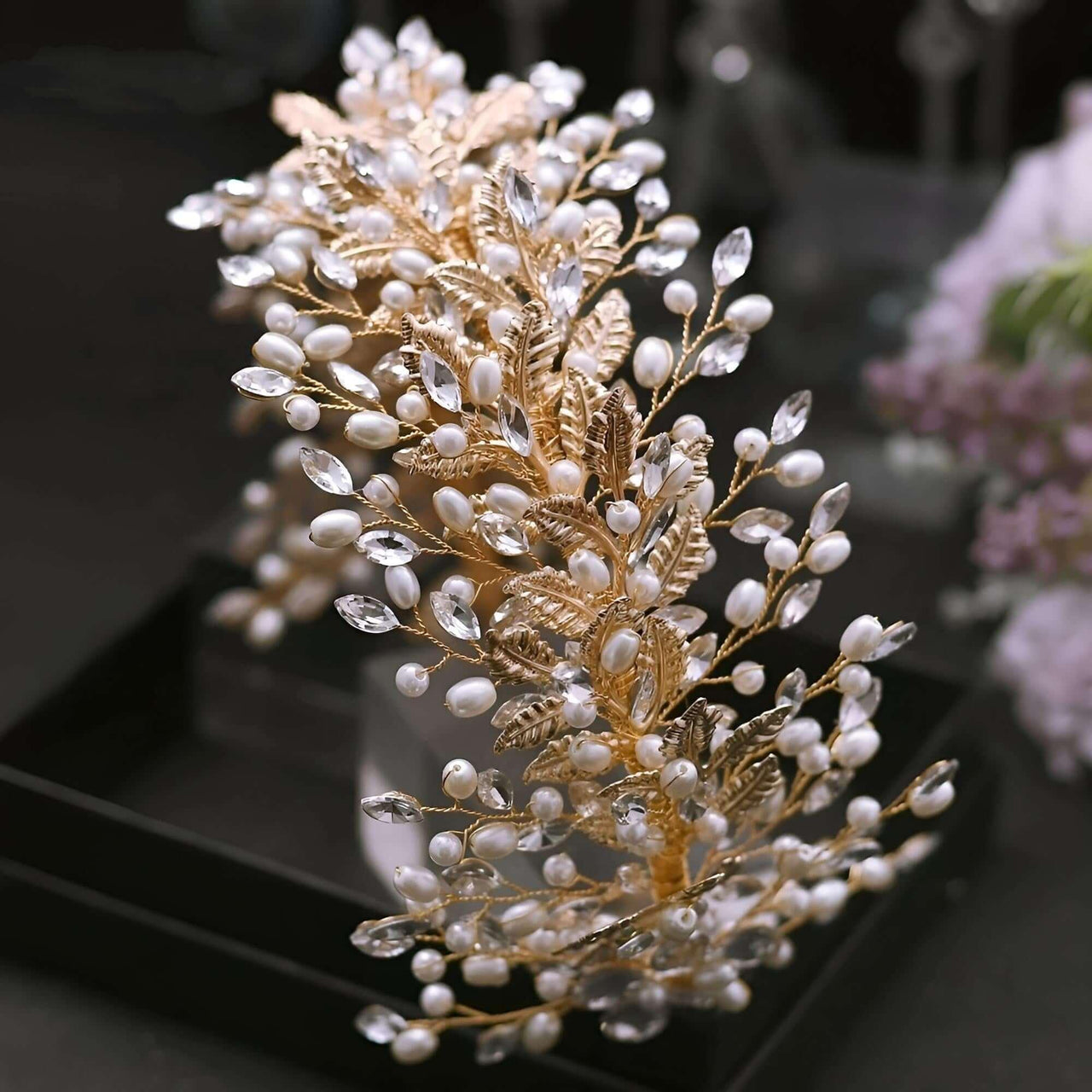 Elegant Crystal Floral Headdresses -, Hair Accessories , Drestiny , Australia, Canada, Gold, Hair Accessories, Hair Combs, Hairbands, New Zealand, Silver, United Kingdom, United States , Drestiny , www.shopdrestiny.com