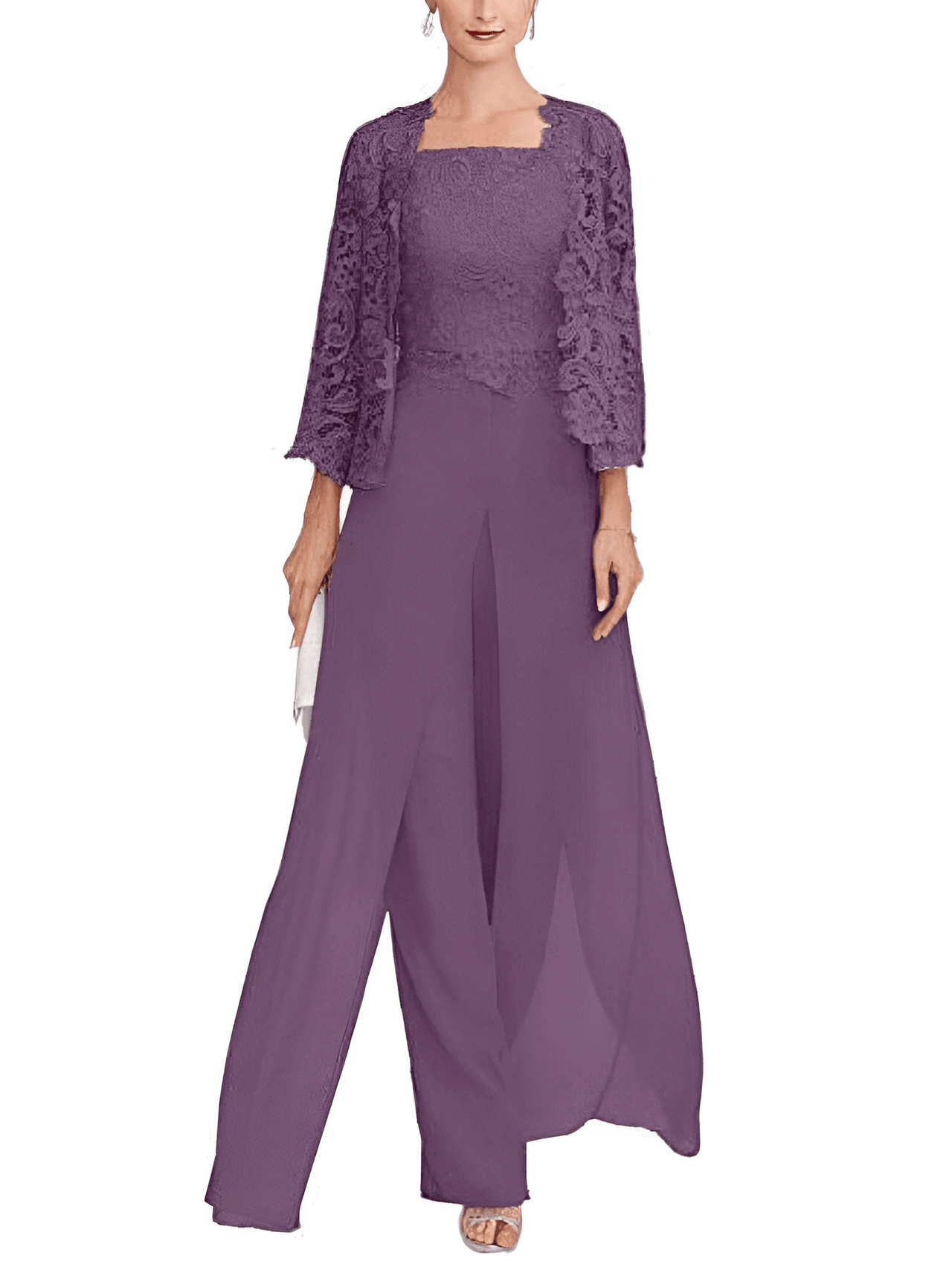 Elegant Lace Pant Suit - Order In Custom Colors! -, Wedding & Bridal Party Dresses , Drestiny , Australia, Blue, Boleros, Canada, Dark Grey, Dress Pants, Green, Grey, Jackets, Lavender, Light Purple, Pant Sets, Pant Suits, Pants, Pink, Purple, Sets, United Kingdom, United States , Drestiny , www.shopdrestiny.com