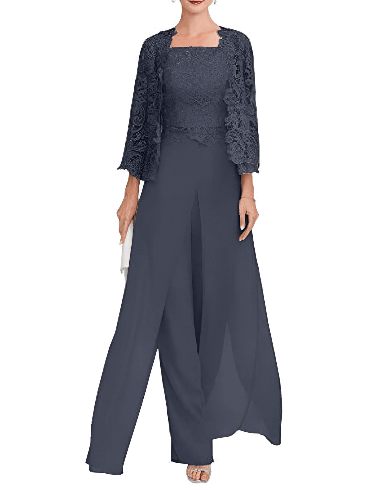 Elegant Lace Pant Suit - Order In Custom Colors! -, Wedding & Bridal Party Dresses , Drestiny , Australia, Blue, Boleros, Canada, Dark Grey, Dress Pants, Green, Grey, Jackets, Lavender, Light Purple, Pant Sets, Pant Suits, Pants, Pink, Purple, Sets, United Kingdom, United States , Drestiny , www.shopdrestiny.com