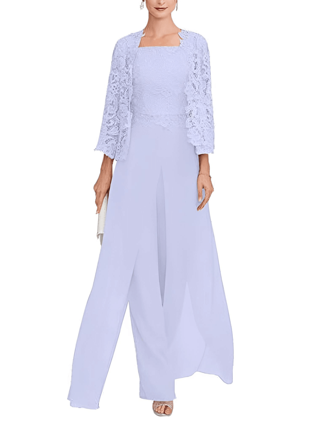 Elegant Lace Pant Suit - Order In Custom Colors! -, Wedding & Bridal Party Dresses , Drestiny , Australia, Blue, Boleros, Canada, Dark Grey, Dress Pants, Green, Grey, Jackets, Lavender, Light Purple, Pant Sets, Pant Suits, Pants, Pink, Purple, Sets, United Kingdom, United States , Drestiny , www.shopdrestiny.com