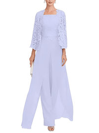 Thumbnail for Elegant Lace Pant Suit - Order In Custom Colors! -, Wedding & Bridal Party Dresses , Drestiny , Australia, Blue, Boleros, Canada, Dark Grey, Dress Pants, Green, Grey, Jackets, Lavender, Light Purple, Pant Sets, Pant Suits, Pants, Pink, Purple, Sets, United Kingdom, United States , Drestiny , www.shopdrestiny.com