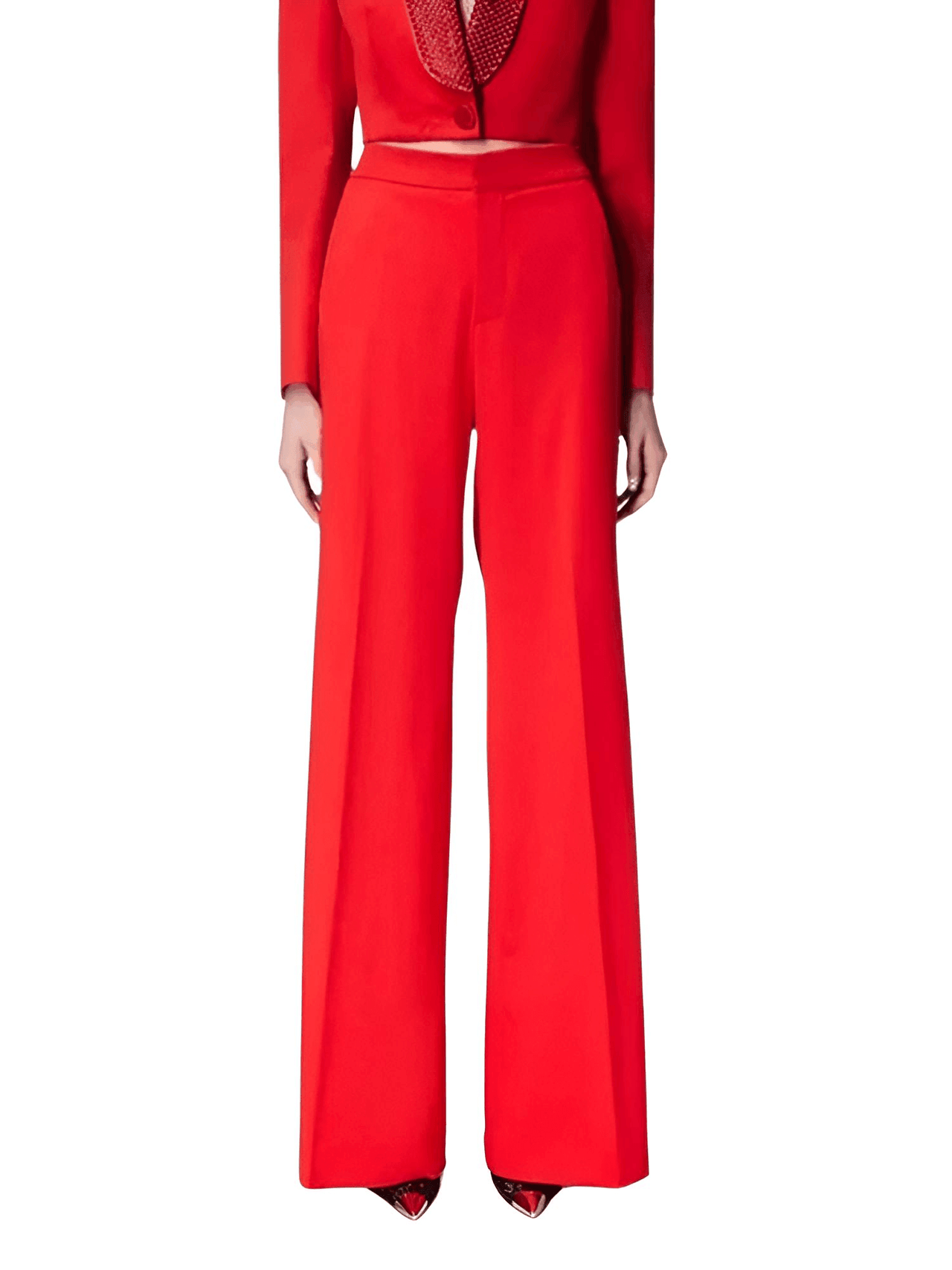 Elegant Two-Piece Set For Women - Long Sleeve Hollow Out Top + High Waist Wide Leg Pant Casual Set -, Pant Suits , Drestiny , Australia, Black, Blazers, Canada, Dress Pants, FR, Jackets, L, Long Sleeves, M, New Zealand, Pant Sets, Pant Suits, Red, S, Sets, United Kingdom, United States, XL , Drestiny , www.shopdrestiny.com