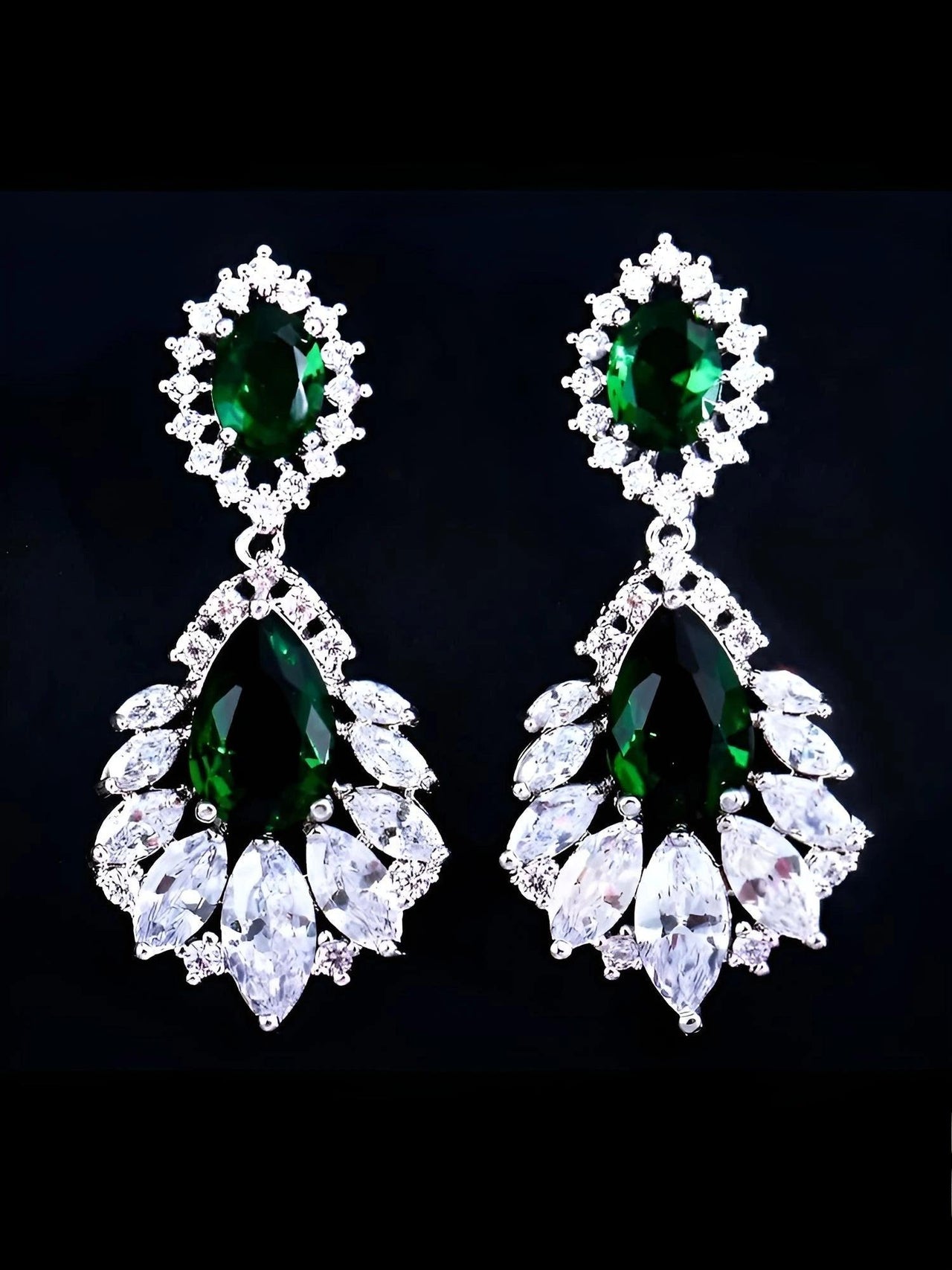 AAA+ CZ Elegant Chandelier Drop Earrings -, Earrings , Drestiny , Australia, Blue, Canada, Earrings, FR, Gender_Women, Green, New Zealand, Red, United Kingdom, United States, White , Drestiny , www.shopdrestiny.com