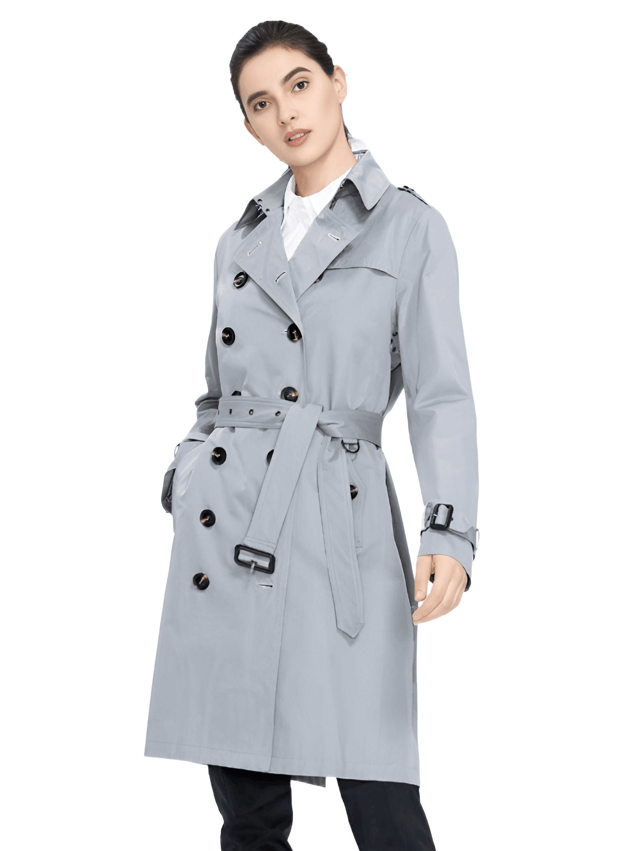 Double Breasted Women's Trench Coat -, Coats & Jackets , Drestiny , Australia, Black, Canada, Coats, Khaki, L, Light Grey, M, New Zealand, Red, S, Trench Coats, United Kingdom, United States, XL, XXL , Drestiny , www.shopdrestiny.com