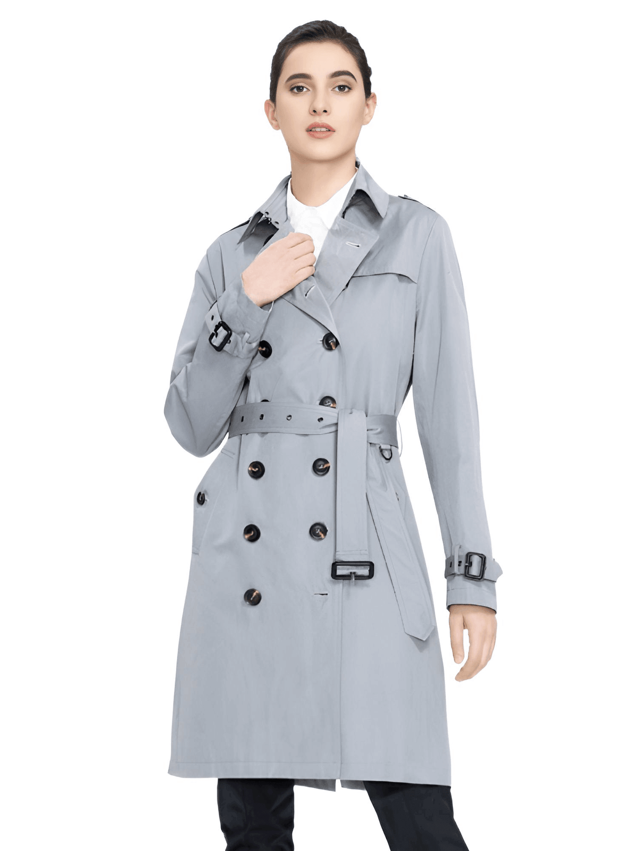 Double Breasted Women's Trench Coat -, Coats & Jackets , Drestiny , Australia, Black, Canada, Coats, Khaki, L, Light Grey, M, New Zealand, Red, S, Trench Coats, United Kingdom, United States, XL, XXL , Drestiny , www.shopdrestiny.com