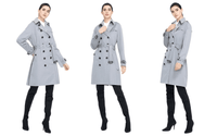 Thumbnail for Double Breasted Women's Trench Coat -, Coats & Jackets , Drestiny , Australia, Black, Canada, Coats, Khaki, L, Light Grey, M, New Zealand, Red, S, Trench Coats, United Kingdom, United States, XL, XXL , Drestiny , www.shopdrestiny.com