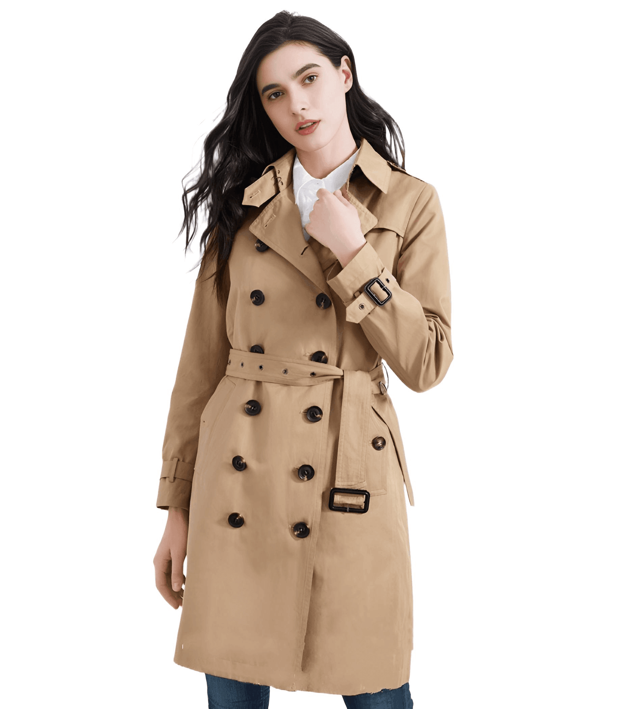 Double Breasted Women's Trench Coat -, Coats & Jackets , Drestiny , Australia, Black, Canada, Coats, Khaki, L, Light Grey, M, New Zealand, Red, S, Trench Coats, United Kingdom, United States, XL, XXL , Drestiny , www.shopdrestiny.com