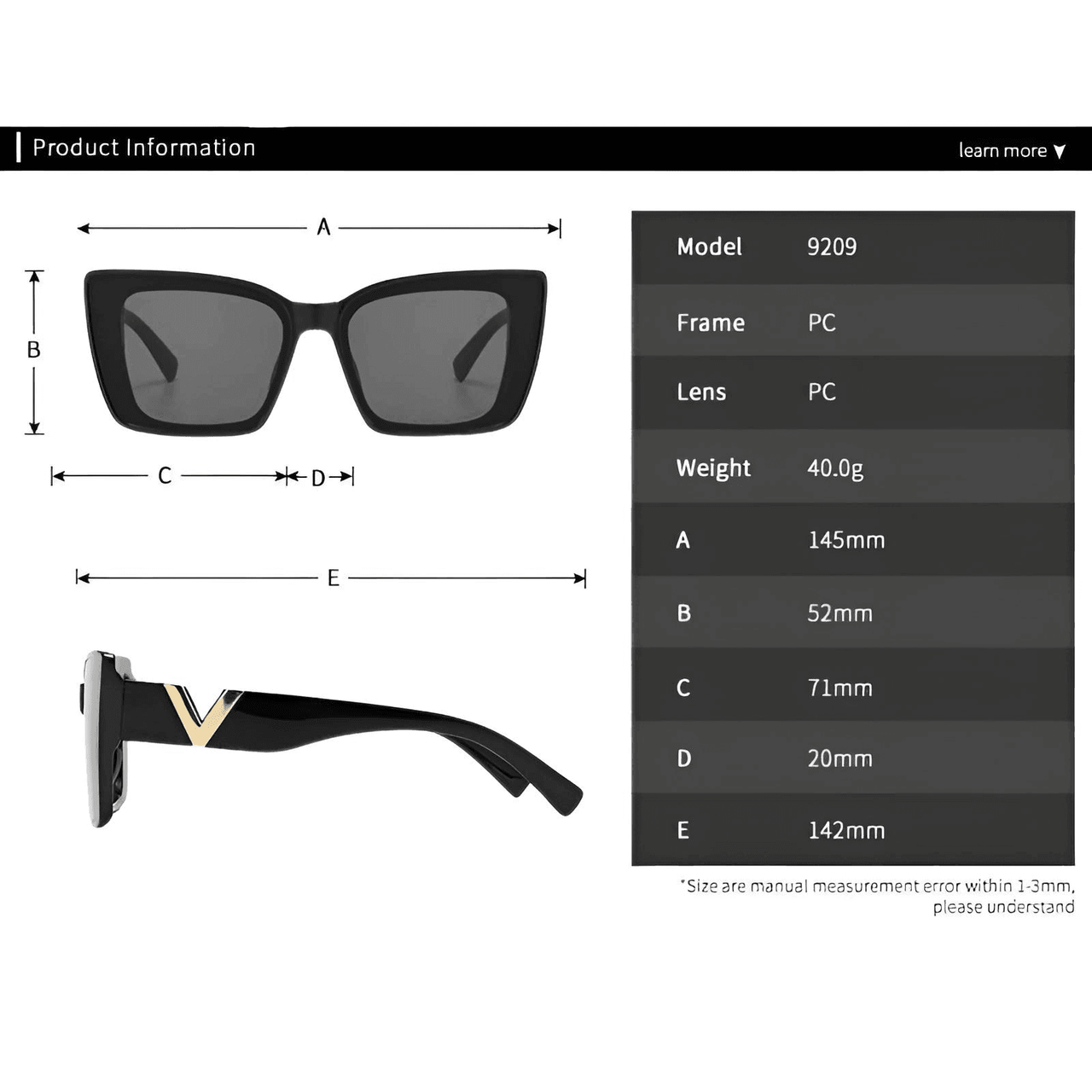 Fashion Oversized Cat Eye Sunglasses Women's